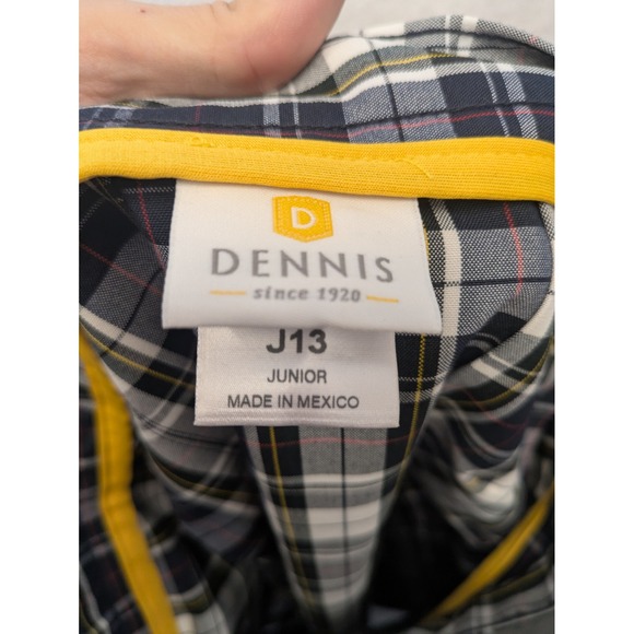 Dennis Jr Size 13 Plaid Pleated School Uniform Skirt Junior Girls Navy White - Picture 5 of 7